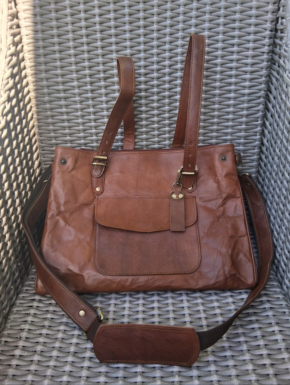 NEW Jinalexia Brown Women's Leather Messenger Bag